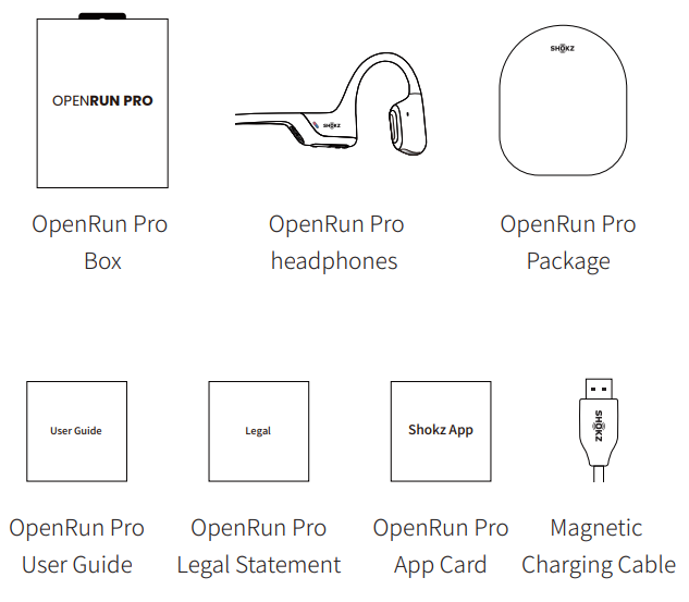 Shokz OpenRun Pro S810 Headphones-What’s in the Box